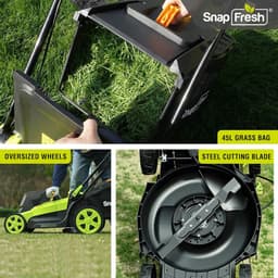 Elektrische Grasmaaier - Accu Grasmaaier - Gazon Onderhoud - Draadloos Gemak - 38CM Snijdbreedte - Geel — thumbnail 3