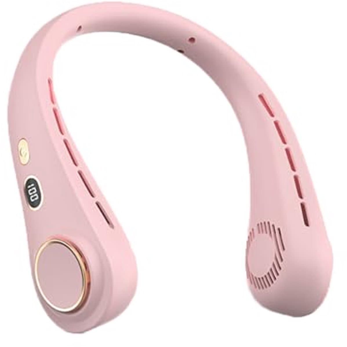Nekventilator Roze – Draagbare Bladloze Ventilator voor Vrouwen – Handsfree Hals Ventilator met 5 Snelheden en LED Display — afbeelding 1