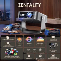 Mini Beamer - Draagbare Projector - Native 1080p Resolutie - 4K Decodering - Voor Thuisbioscoop en Buiten — thumbnail 2