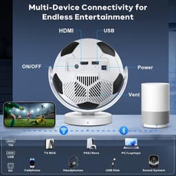 Mini-beamer - Draagbare Projector - Smart Projector met WiFi 6 - 180° Draaibaar - Voor Thuisbioscoop en Presentaties — thumbnail 3