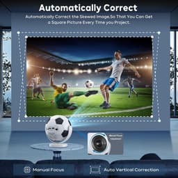 Mini-beamer - Draagbare Projector - Smart Projector met WiFi 6 - 180° Draaibaar - Voor Thuisbioscoop en Presentaties — thumbnail 5
