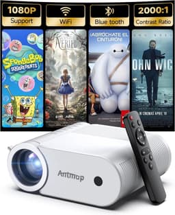 Mini Projector - Draagbaar - 4K Ondersteuning - Bluetooth en Wi-Fi - Voor Thuis en Buiten — thumbnail 1