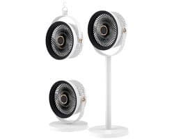 KZQ Statiefventilator - Ventilator Staand - Herlaadbaar - 5 Windsnelheden - 4 Verstelbare Hoogtes - Voor Thuis En Kantoor - Zwart — afbeelding 1