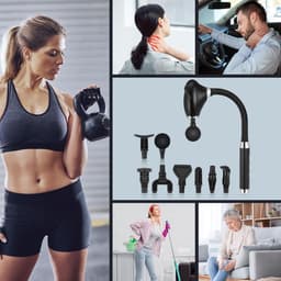 SnelShoppen - Massagepistool Diepteweefsel Ergonomisch Handheld Spiermassageapparaat met 8 Opzetstukken, 5 Snelheden - Draagbaar voor Rug, Armen, Scho — thumbnail 4