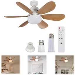 40W plafondventilator met verlichting - Miniventilator - Afneembare ventilatorbladen - E27 schroefdraadvoet - Meerdere modi - Voor slaapkamer, eetkamer, keuken, garage, woonkamer - Inclusief afstandsbediening (batterijen niet inbegrepen) — thumbnail 1