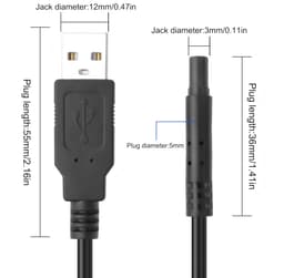 USB naar 4-pins back-up camera-verlengkabel 1 m - USB 2.0 A stekker - voor dashcam en achteraanzicht camera - ShopVlot — thumbnail 4