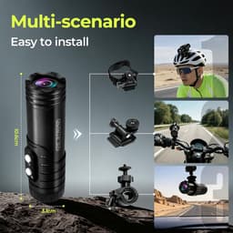 SnelShoppen - AIKER Dashcam Motorfiets - Verbeterde WiFi Motorcamera 1080p HD, 120° Groothoek, Waterdicht IP66, Lange Batterijduur, Automatische Nivea — thumbnail 4