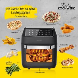 SnelShoppen - Digitale Heteluchtfriteuse 12L met XXL Accessoirepakket, Oven, Grill en Friteuse, Kijkvenster, Touchscreen, Airfryer zonder Olie, 10 Pro — thumbnail 3