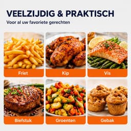 NAXSIR Airfryer XXL - 7 Liter - Heteluchtfriteuse - Zichtvenster - Digitaal Display - 1500W — thumbnail 3