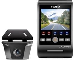 VIOFO A229 Ultra-W 2CH - Dashcam - Dual 4K voor & achter - Sony STARVIS 2 - Waterdichte achtercamera IP67 - GPS & Dual-Band Wifi - HDR Nachtzicht - Parkeermodus met Buffer - Voice Control - USB-C - Tot 512GB microSD