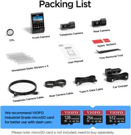 VIOFO A229 Pro Tele 3CH - Dashcam - 4K + 2K Tele + Full HD Achtercamera - 4x Optische Zoom - Sony STARVIS 2 - HDR Nachtzicht - GPS - 5GHz WiFi - Parkeermodus - Spraakbesturing — thumbnail 4