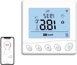 Slimme thermostaat - Temperatuur controller - Verwarming regelen - Wifi app bediening - 16A/3A - Wit — thumbnail 1