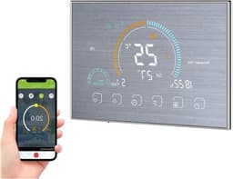 Digitale Thermostaat - Slimme WiFi Regelaar - Temperatuur Beheer - 4.8-inch LCD Kleurenscherm - 12.7 x 4.0 cm - Zilver — thumbnail 1