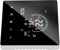 Slimme Thermostaat - Verwarmingsregelaar App Bediening - Energie Besparen - Kinderslot Functie - VA LCD Display - Zwart — thumbnail 1