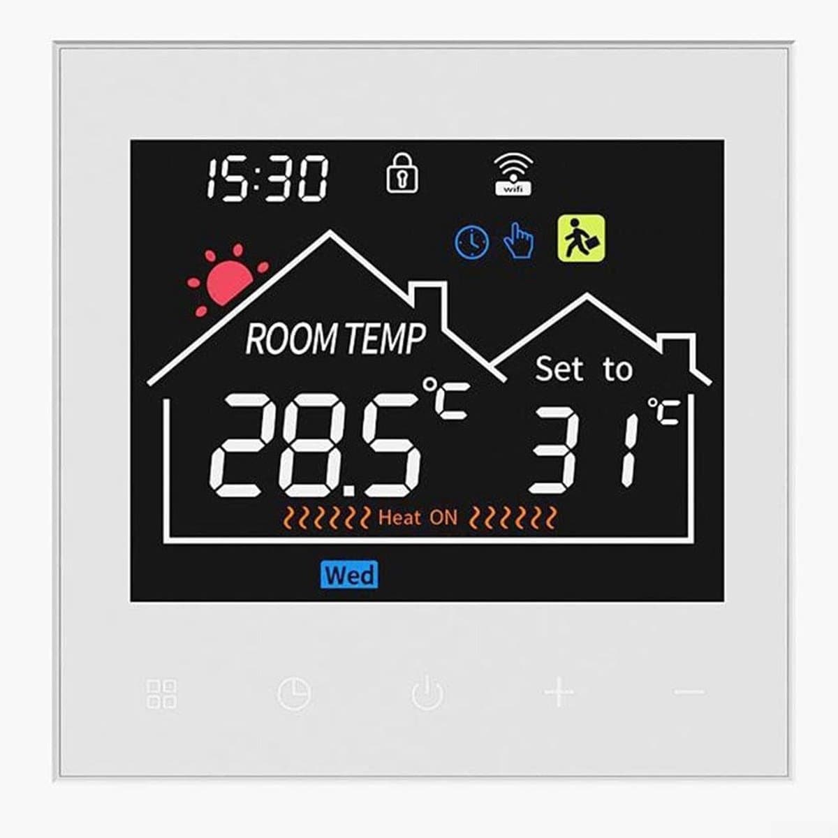 Slimme Thermostaat - Verwarming Regelaar - Comfort Verhoging - HD Display - 16A - Wit — afbeelding 1