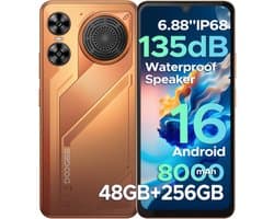 DOOGEE M30 - Rugged Smartphone - 48GB RAM + 256GB ROM (2TB/TF) - 6.88 Inth HD+ 120Hz - IP67 - Android 16 - 8000mAh/33W - 64MP Triple Camera - NFC - Fingerprint - 135dB Loudspeaker - Face ID - Oranje