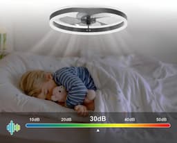 TamTrade Plafondventilator - Plafond ventilator met verlichting - Inclusief afstandbediening - LED - Dimbaar - 6 standen - Wit — thumbnail 2