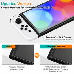 Screenprotector geschikt voor Nintendo Switch OLED met montage frame - Set van 3 stuks - Sounix - Screenprotector Tempered Glass - Gehard Glas — thumbnail 5