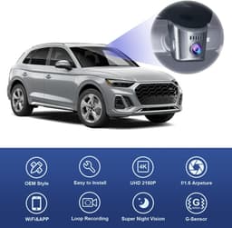 SnelShoppen - 4K Dashcam voor Audi A3 A4 A5 A6 A7 A8 Q2 Q3 Q5 Q7 Q8 R8 RS e-tron GT 2019-2026 - Wifi, G-Sensor, 64GB Map, Eenvoudige Installatie — thumbnail 2