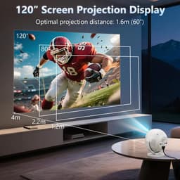 SnelShoppen - Beamer 2025 Draagbare Projector met Elektrische Focus, 4K 1080P, WiFi 6, Bluetooth 5.2, 360° Rotatie, Android 11.0, HDMI Kabel, Geschikt — thumbnail 5