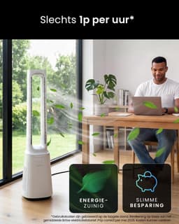 Bladloze Torenventilator met HEPA 13-filter – WiFi, 6 Snelheden, 5 Modi en 60° Oscillatie – Wit — thumbnail 5