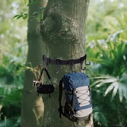 Boomstandaard Riemhanger, Premium Outdoor Boomstandaard Riemhanger met 6 Haken Praktische Outdoor Accessoires voor Jagen Kamperen Wandelen (Zwart) — thumbnail 5