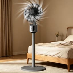 Vloerventilator Stil 30 dB met 3 Snelheden – USB Draagbaar – Krachtige Luchtstroom tot 5 Meter – Grijs — thumbnail 2