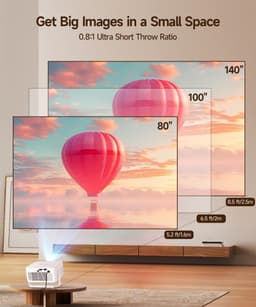 SnelShoppen - Magcubic HY300max Mini Beamer 4K & 8K met Dual-Band Wifi 6 en BT 5.4, 260 ANSI, Autofocus en Trapeziumcorrectie voor Thuisbioscoop en Fe — thumbnail 5