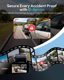 Dashcam voor auto - Zwart - G980H zonder SD-kaart - 4K Dubbele Camera met GPS en Nachtzicht - Voor Veilig Rijden — thumbnail 3