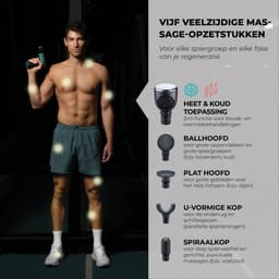 Massage Gun met Warmte- en Koudefunctie – 5 Intensiteitsstanden – 5 Opzetstukken – Tot 3000 RPM — thumbnail 2
