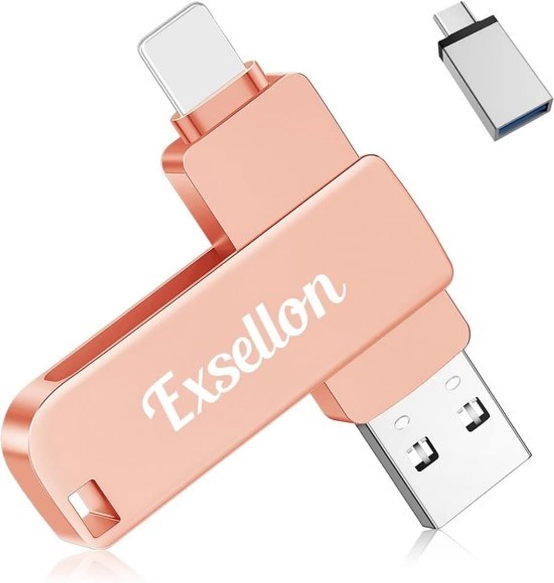 128GB Externe Geheugenstick voor Telefoon, Tablet en PC - USB-C & Lightning & USB 3.0 Flash Drive — afbeelding 1