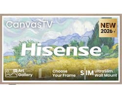 Hisense 55 Inch Hi-QLED Smart TV - Canvas TV 55S7S - 4K Ultra HD - 144Hz Gaming TV - Frame TV Design - Zwart - Dolby Vision IQ - HDMI 2.1 - AirPlay 2 - Art Gallery Modus