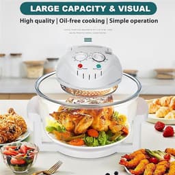 Heteluchtoven Airfryer - Oljvrije Grill - Gezond Koken - Glazen Ontwerp - 17 liter - Transparant — thumbnail 3