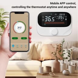 Slimme Kamerthermostaat - Verwarming Thermostaat - Energie Besparen - WiFi App Bediening - 118 x 86 x 24 mm - Wit — thumbnail 3