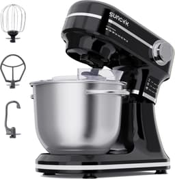 SUNCOK Keukenmixer, krachtige motor van 1500 W, met twee roestvrijstalen mengkommen (4,5 l en 5,5 l), multifunctionele deeghaak, geschikt voor bakken en kneden van deeg. — thumbnail 1