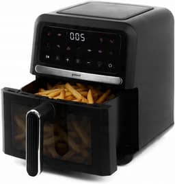 Heteluchtfriteuse - Airfryer Zonder Olie - Gezond Frituren - Kijkvenster met Verlichting - 5 Liter - Zwart — thumbnail 1