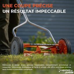 Handmaaier - Loopmaaier - Gazon Onderhoud - Spiraal Systeem - 35 cm Snijdbreedte - Oranje — thumbnail 2