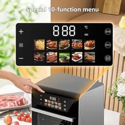 Heteluchtfriteuse Oven - Airfryer Keukenapparaat - Vetarm Koken - 360 Graden Circulatie - 15 Liter - Zwart — thumbnail 4