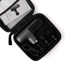 Mini massagepistool met 4 massagekoppen - draagbare diepweefselmassager, oplaadbaar via USB-C-interface - zwart. — thumbnail 4