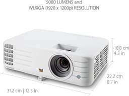 SnelShoppen - DLP Beamer voor Business Presentaties - WUXGA 3500 ANSI Lumen - 2x HDMI - 1.1x Zoom - 2 Watt Luidspreker - Wit voor Kantoor en Thuisgebr — thumbnail 5