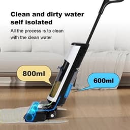 LIECTROUX - Steelstofzuiger - Nat/droog stofzuiger - Zelfrijdende reiniging - Slim wassen voor thuis - Multi Surface Floor - Zelfdrogend - Zwart en wit — thumbnail 2