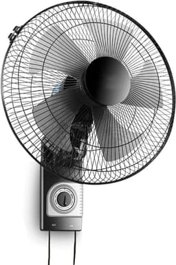 Wandventilator - Stille ventilator - Ruimte koelen - 5 aerodynamische bladen - 16 inch kop - Zwart — thumbnail 1