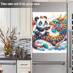 Magneet Vaatwasserhoes - Keuken Decor - Keuken Opfrissen - Universele Compatibiliteit - 53 x 66 Inch - Chinese Panda — thumbnail 5
