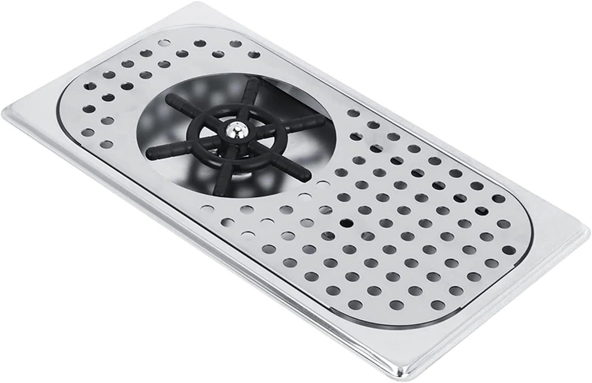 Roestvrijstalen Bekerspoeler - Glazenreiniger Keuken - Hygiënisch Reinigen - Vijflaags Galvaniseren - 40L x 31B x 8H cm - Zilver — afbeelding 1