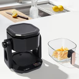 Heteluchtfriteuse - Luchtfriteuse - Gezond Koken - Glazen Reservoir - 45 liter - Zwart — thumbnail 2