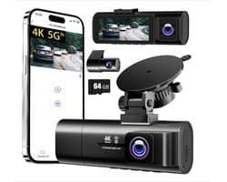 Dash Cam 4K Set - Dashcam voor en achter - 4K Ultra HD opname - GPS en ADAS ondersteuning - Parkeerstand beveiliging - Nachtzicht met HDR - WiFi app bediening en G-sensor voor incidentdetectie