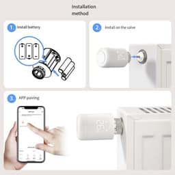 Radiator Thermostaat - Slimme Klep - Energie Besparen - WiFi Bediening - 9 x 5.3 cm - Wit — thumbnail 3