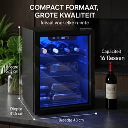 Sello mini koelkast – wijnkoelkast – frigo – temperatuur 4° tot 16°C – omkeerbare deur – L43 × B41,5 × H57,5 cm – 48 liter — thumbnail 2