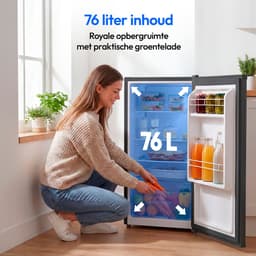 MEDION Kühlschrank 76 Liter, Freistehend - MD370009 - Dunkelgrau | 3 x Einlegeböden, 84.5cm Höhe, Türanschlag wechselbar, 2 Türfächer, höhenverstellbare Füße — thumbnail 3