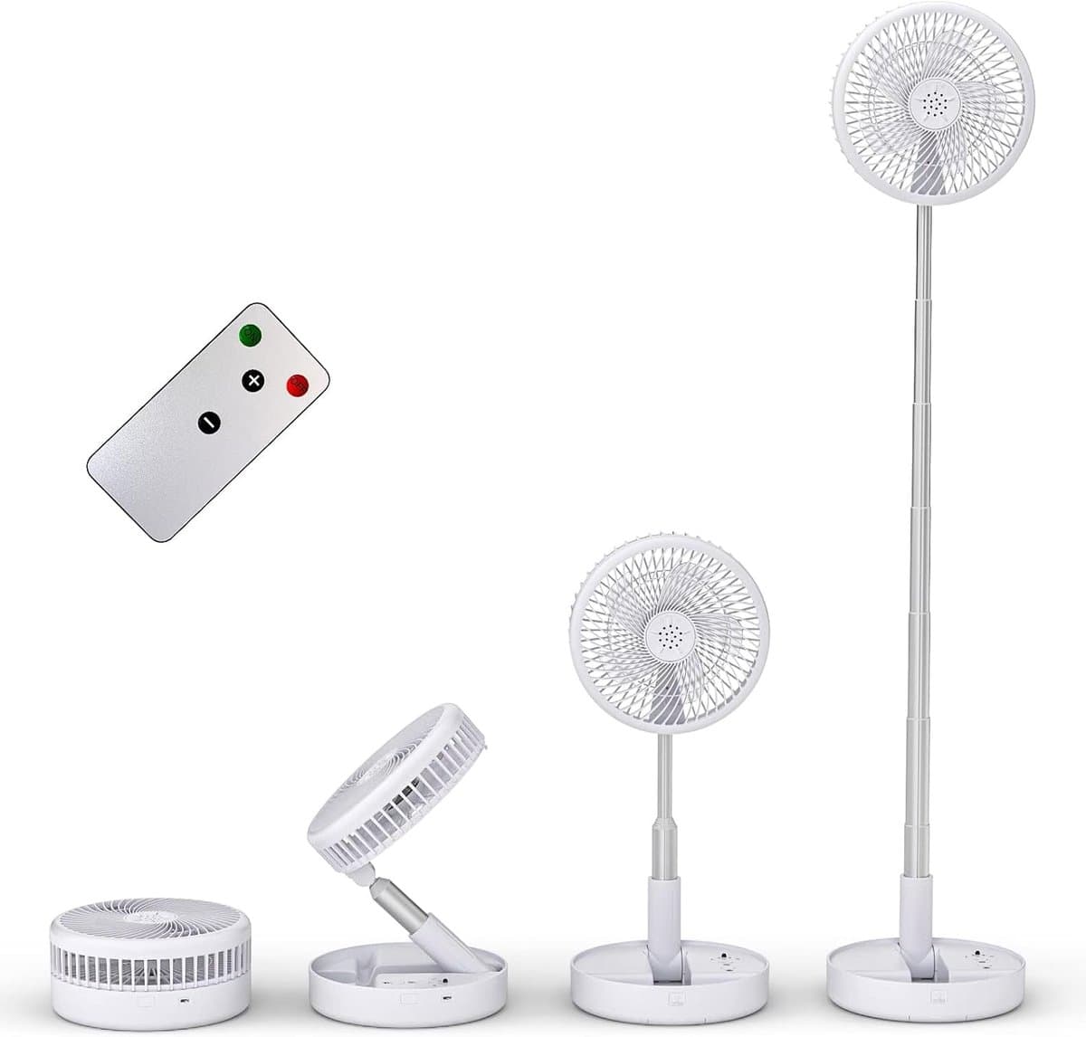 Staande Ventilator Draadloos – Opvouwbaar met Afstandsbediening, Stil, 4 Snelheden, USB Oplaadbaar, Verstelbare Hoogte tot 100 cm — afbeelding 1